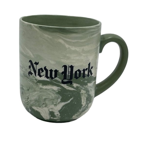 Unbranded Other - New York Times Coffee Mug Green Marble Swirl, 12 Fluid Ounce